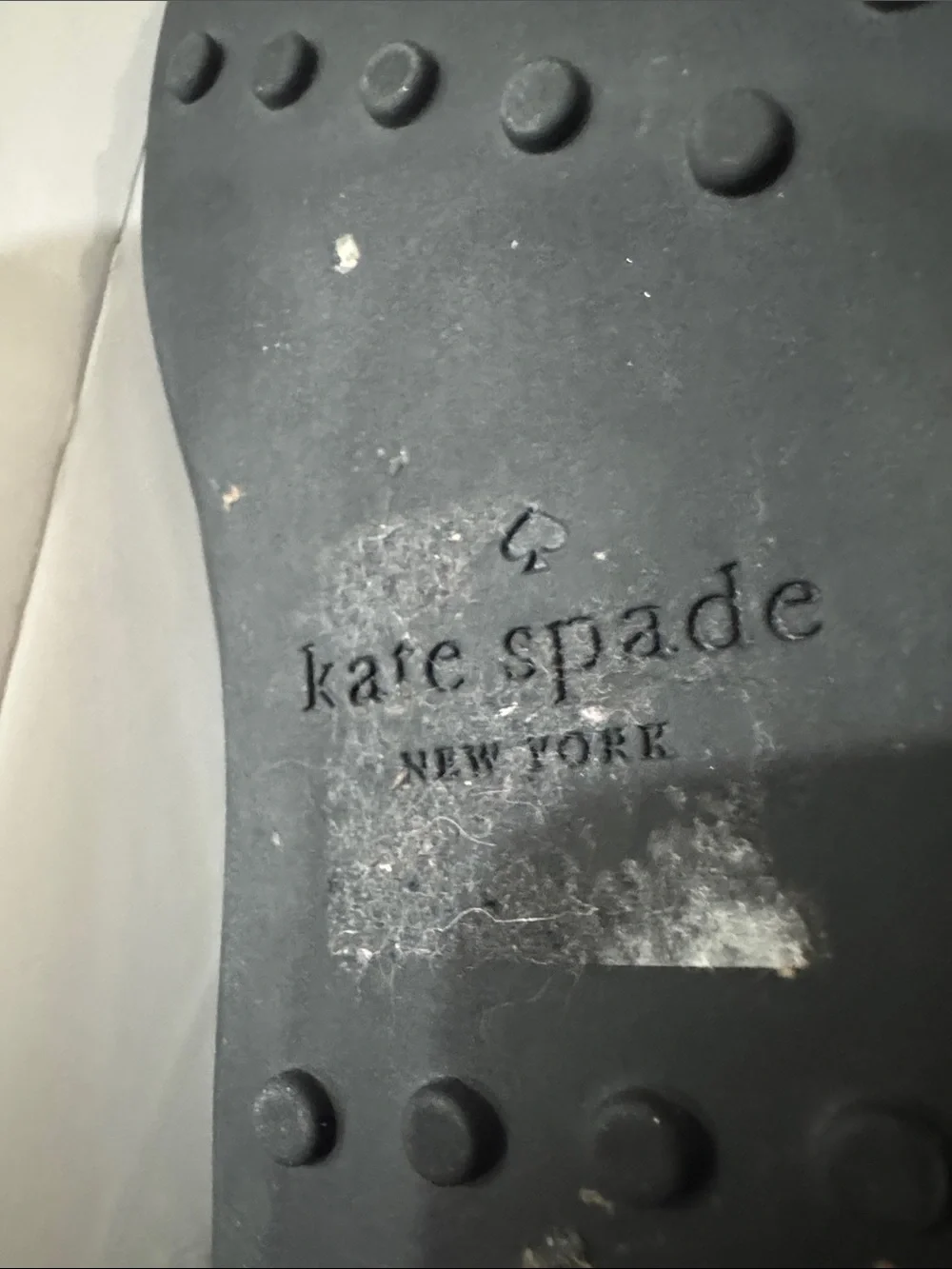 kate spade Black Leather Loafers with Gold Buckle Accents
